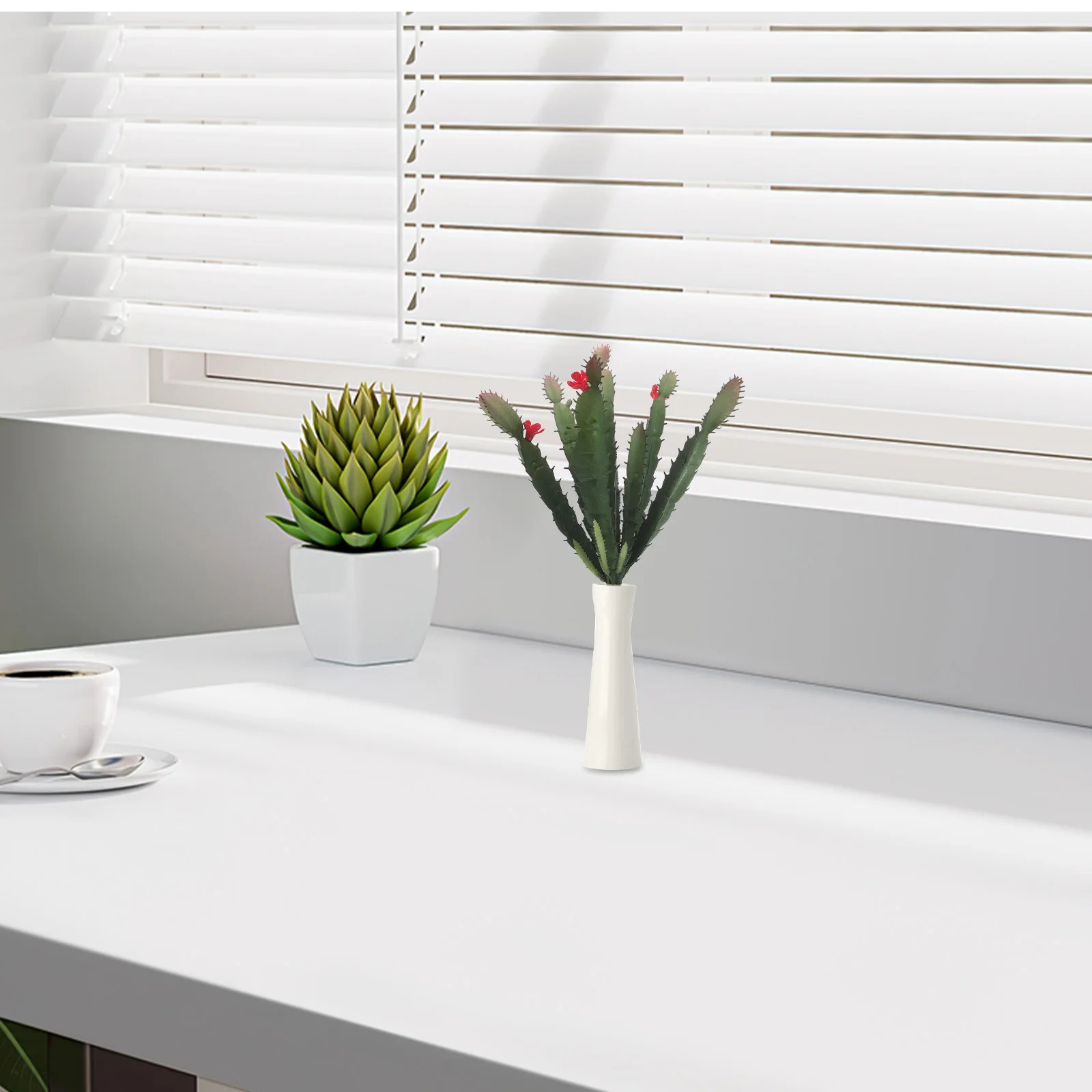 

Lifelike Fake Cactus Plant Artificial Succulent Mini Potted Green Plant Office Desk Decor Realistic Fake Plants Home Decor