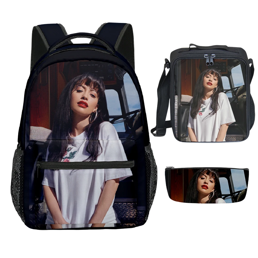 Popular Novelty Cute Selena Quintanilla 3D Print 3pcs/Set Student School Bags Laptop Backpack Crossbody Lunch bag Pencil Case