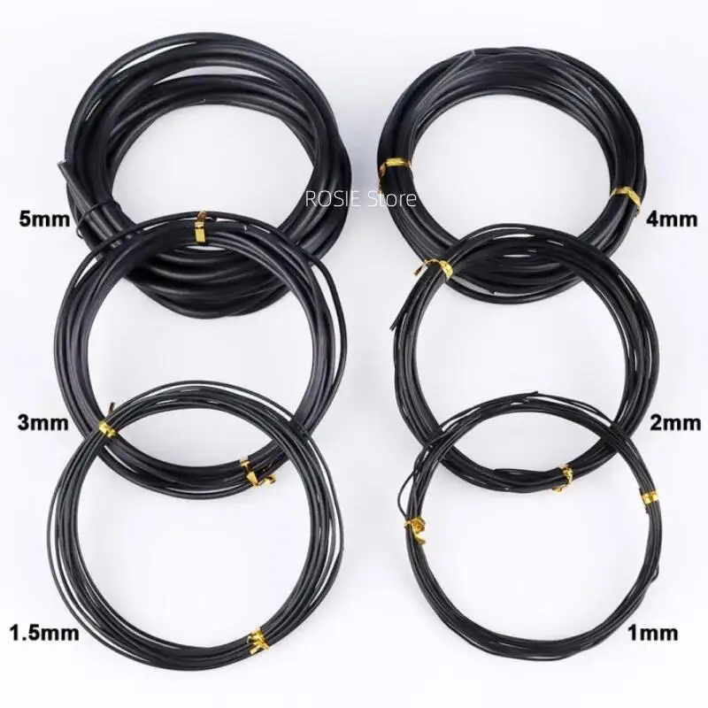 1PCS Garden Bonsai Shape Aluminum Wire (1mm/1.5mm/2mm/3mm/4mm/5mm) Black Six Sizes for Garden and Plant Shapes Length 5 Meters
