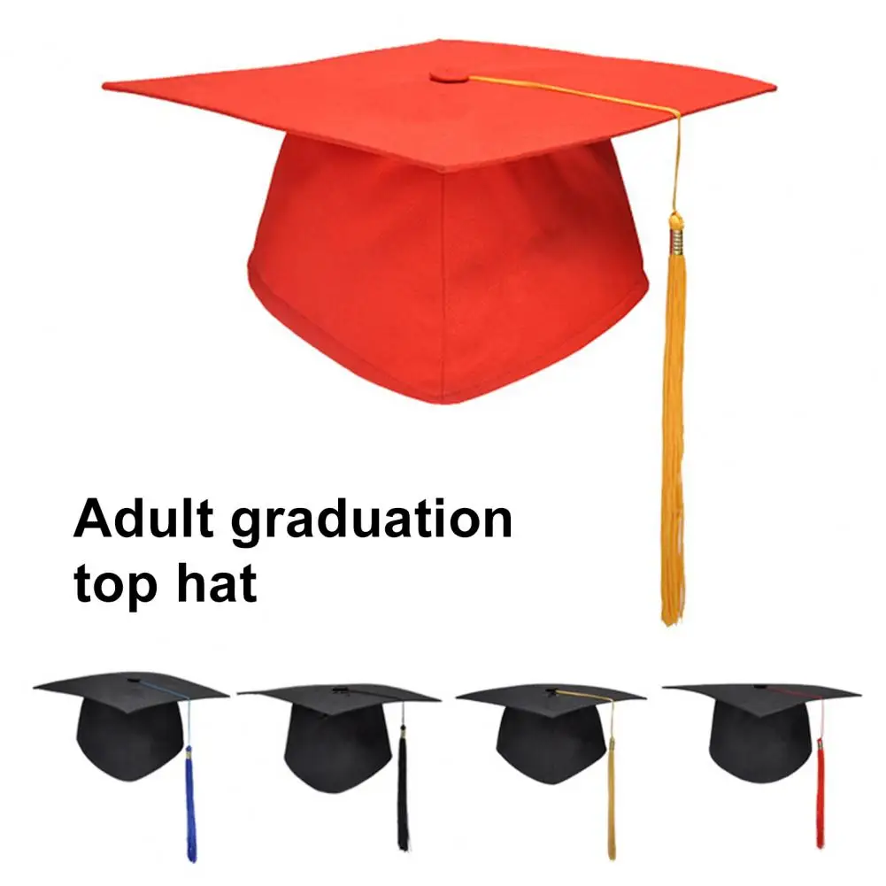 Tassel Bachelors Hat With Adjustable Size Elastic Band Graduation Dress Accessory Master Degree Graduation Ceremony Hat