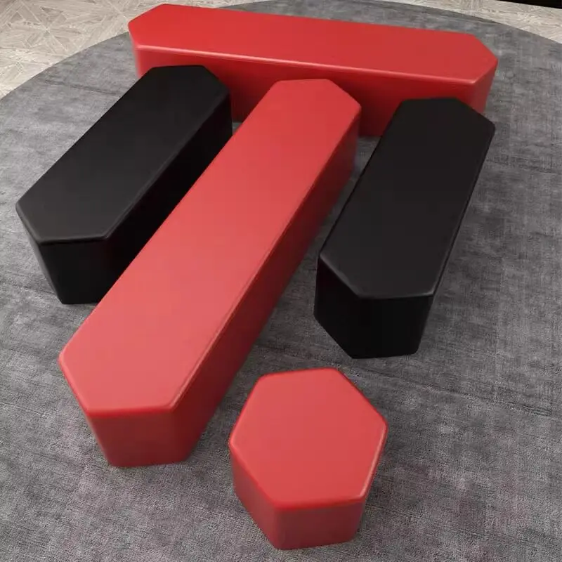 Nordic sofa stool rectangular creative combination low stool clothing store simple light luxury long