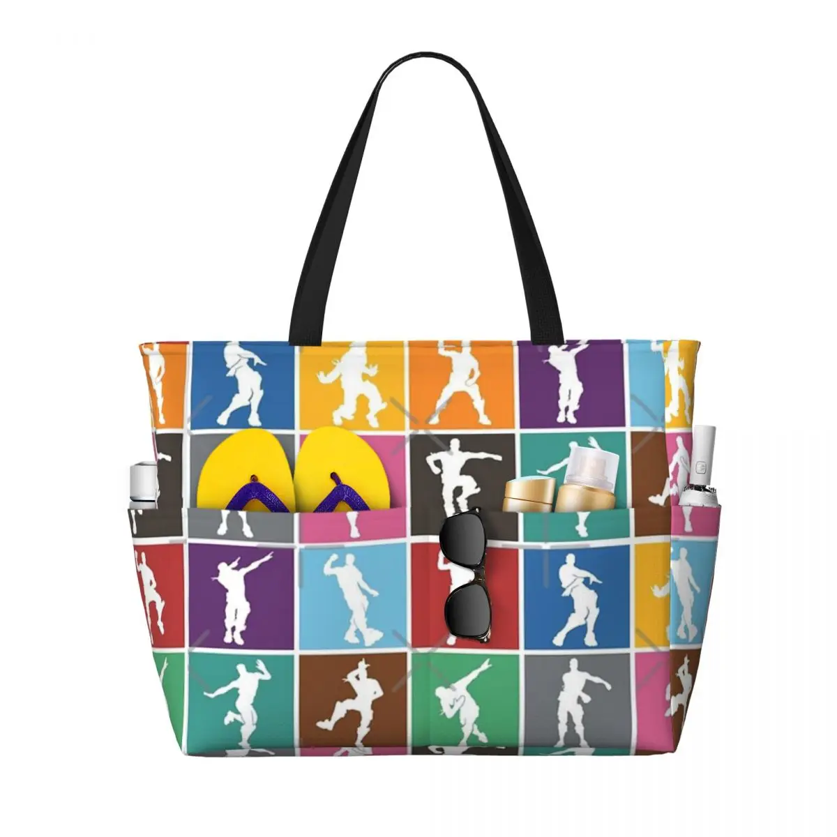 Battle Royale Victory Dance Rainbow Beach Travel Bag, Tote Bag Modern Adult Out Birthday Gift Multi-Style Pattern