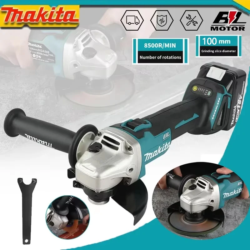 Image of Makita DGA506 18V 100mm Akku-Winkelschleifer Elektrische Poliermaschine Bürstenloser Metallschleif- und Trennschleifer