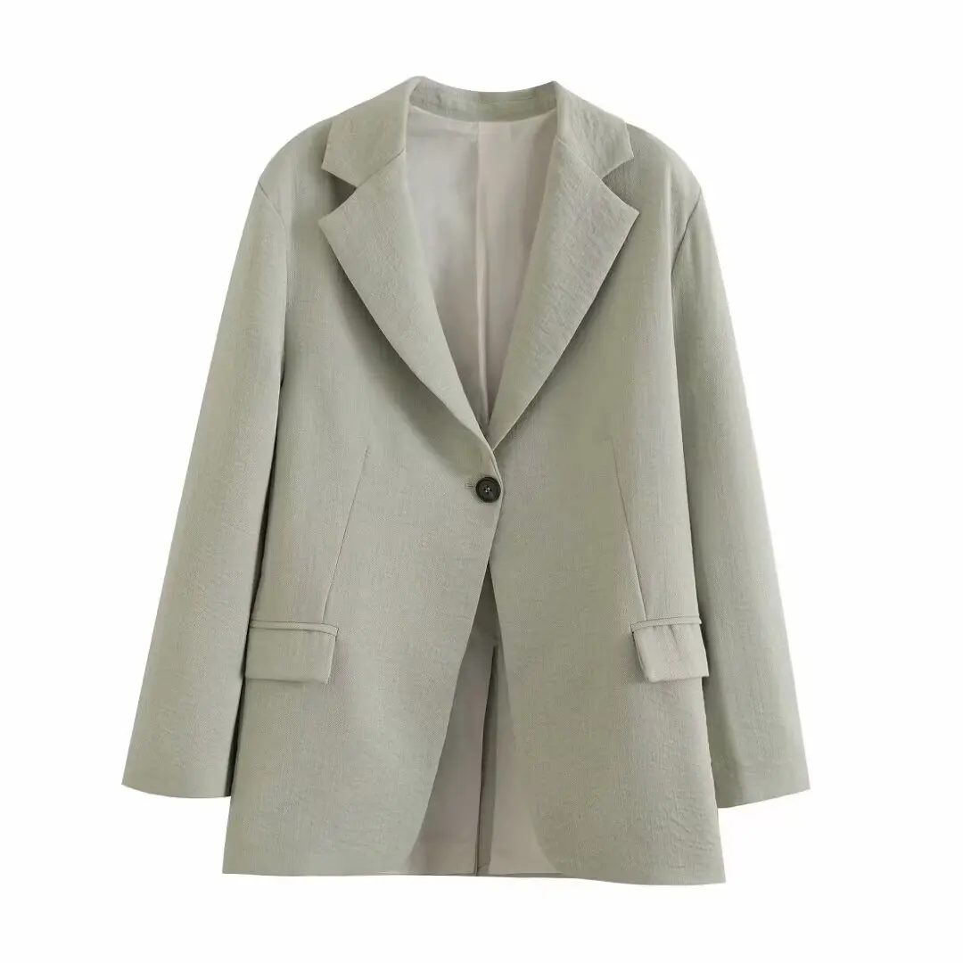 

Casual Blazer Coat Women Office Lady Fashion Pockets Button Elegant Suit Jackets New Spring Korean Solid Loose Outerwear
