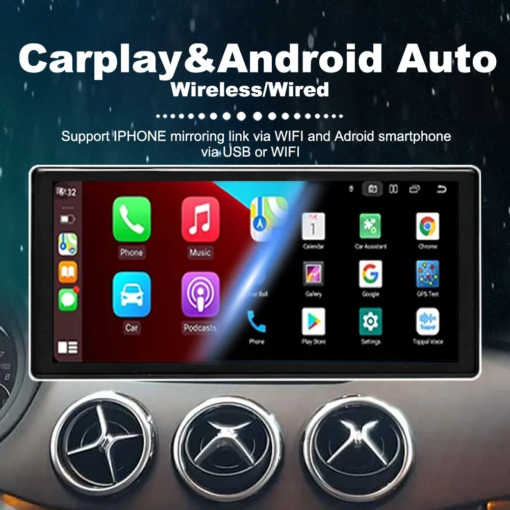 KNOWRO 10.33 Inch  Android 11 Wireless CarPlay Car Player Radio For Mercedes Benz B Class  W246 2012-2018 GPS Navigation Stereo