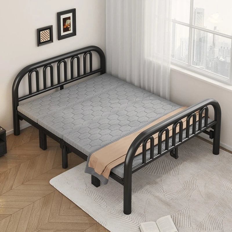 Household Modern Folding Bed Hard Board Comfortable Single Bed 1.2 Meters With Mattress Кровать Двуспальная Bedroom Furniture