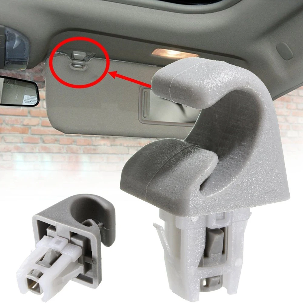 

1Pc Gray Car Sun Visor Clip Hook Bracket Sun Visor Clip Car Interior Accessories for Toyota Camry Corolla Highlander Prius /RAV4