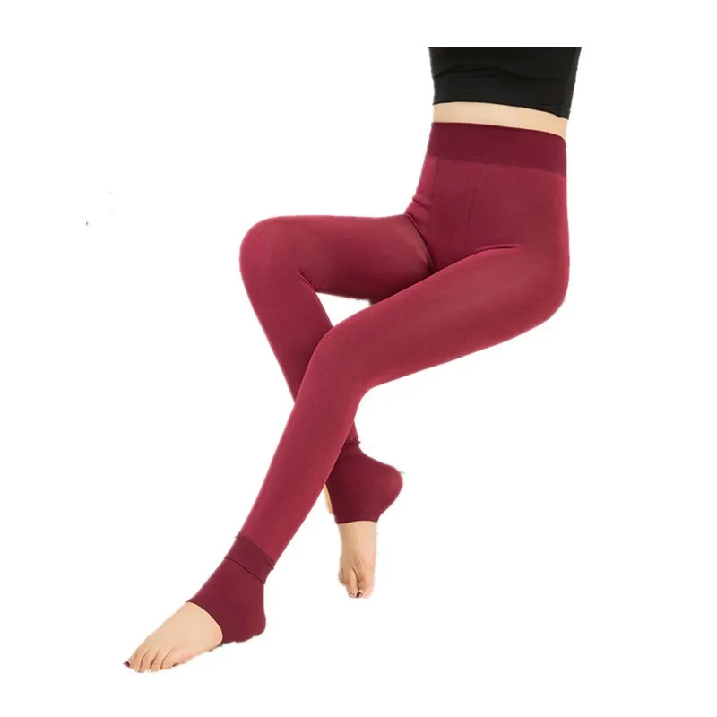 Verdikte Fleece Voering Vrouwen Winter Leggings 8 Kleuren Strakke Hoge Taille Elastische Thermische Broek Meisjes Been Vormgeven Potlood Broek