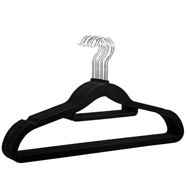 

10Pcs/Lot High Quality Velvet Dryer Hanger Wardrobe Organizer Clothes Rack Non-Slip Suit Shirt Coat Flocking Hanger Space Saving