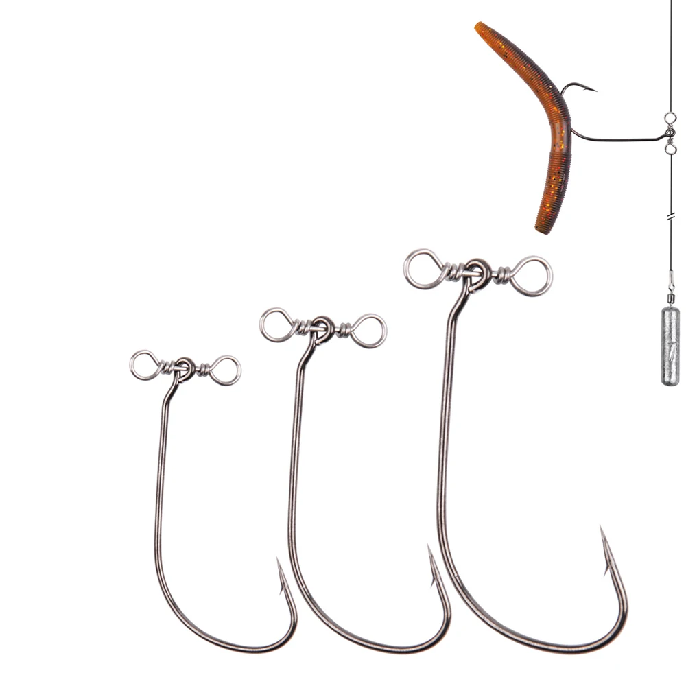 20Pcs Drop Shot Hooks in-line Drop Shot Rig and Swivels 2/0 3/0 4/0 Fish hook Drop Shot Rigs for Crappie Bass Fishing Kit