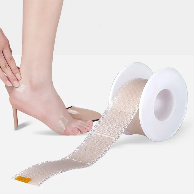 Autocollant de talon anti-usure invisible, gel de silicone, autocollants de cicatrice, ruban adhésif étanche, déchirable, haute capacité, 100cm par rouleau