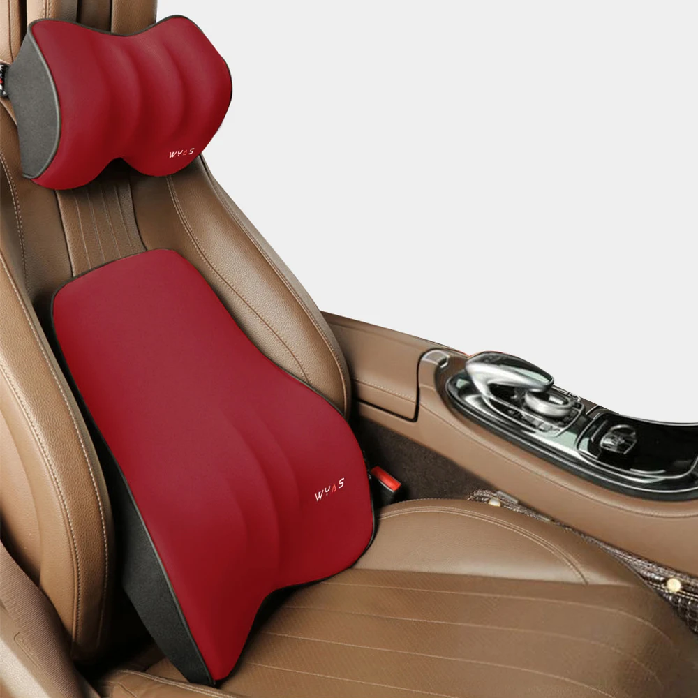 Comfortabel autobestuurderskussen Memory Foam auto-lendensteun rugkussen stoffen auto-nekkussens wasbaar Accesorios Para Auto