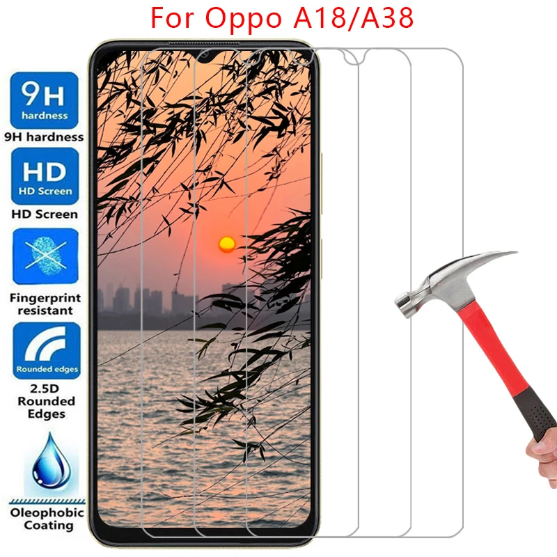 screen protector for oppo a18 a38 protective tempered glass on oppoa18 oppoa38 a 18 38 18a 38a 4g 5g film glas opp opo oppa appo