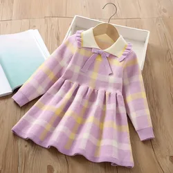 Girls' Sweater Dress Autumn/Winter New Korean Edition Children's Baby Long Sleeve Warm Knitted Princess Skirt