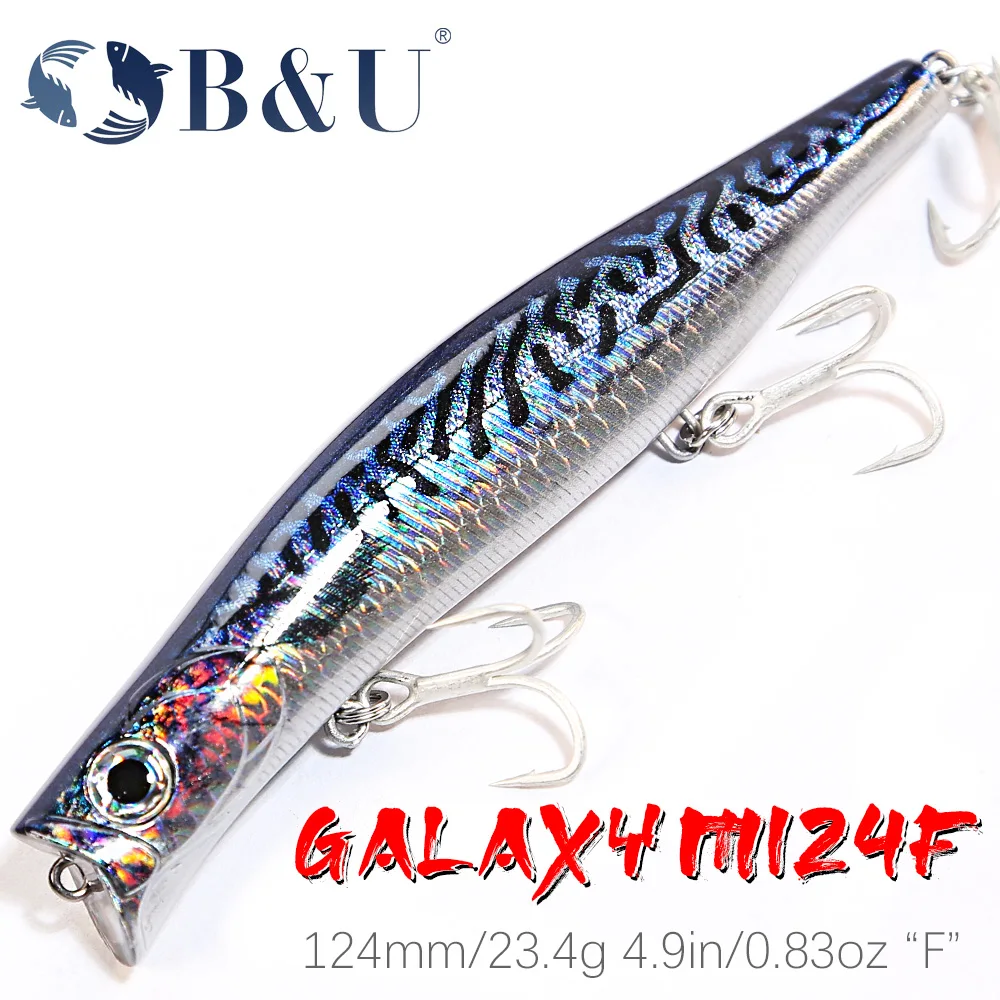 

B&U Floating Minnow Jerkbait Lure Long Casting Lipless Wobblers Big Artificial Bait Saltwater Sea Bass Pike Fishing 3D Printing