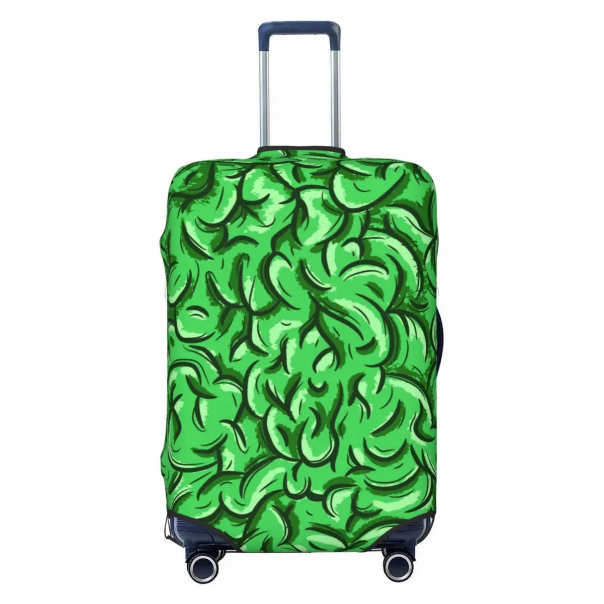 

Scary Green Zombie Brain Travel Luggage Cover Elastic Halloween Suitcase Cover Protector Fit 18-32 Inch