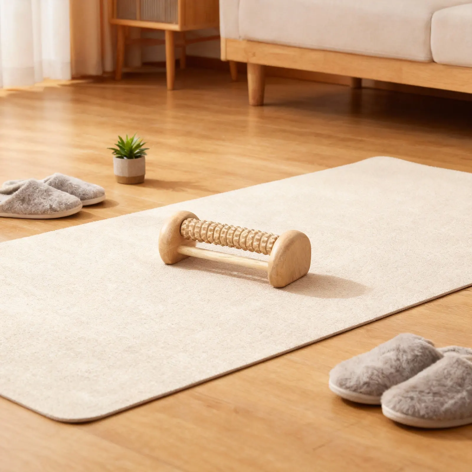 

Деревянный массажер-ролик для стоп и пяток для расслабления и снятия боли, улучшает кровообращение, с нескользящей поверхностью, решение для ухода за ногами