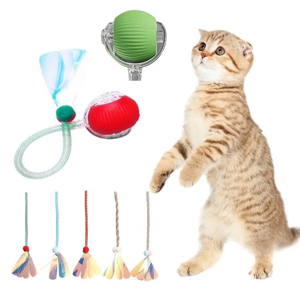 Automatic Smart Cat Toys Rechargeable Fast Rolling Dog Cat Training Ball Indoor Playing Imitate Mouse Tail