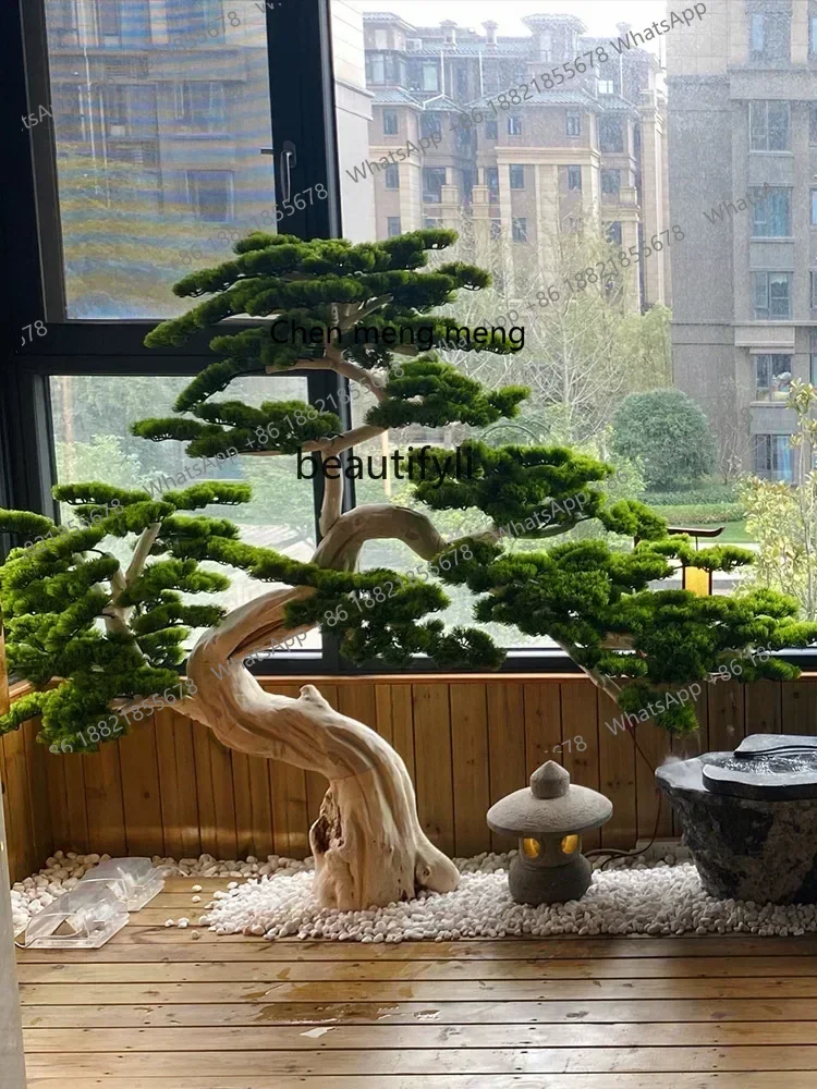 

CC New Chinese Style Landscape Pine Indoor and Outdoor Fake Trees Hotel Window Shopping Mall Decoration Decoration Green Plant