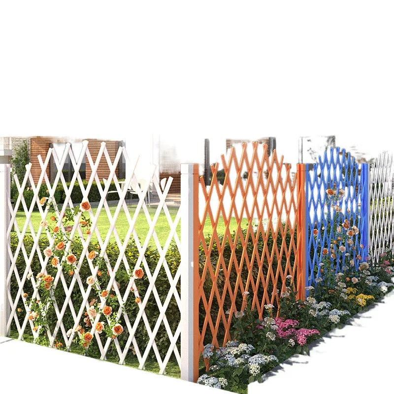 

Partition telescopic flower stand guardrail preservative wood fence courtyard grid decoration outdoor garden white