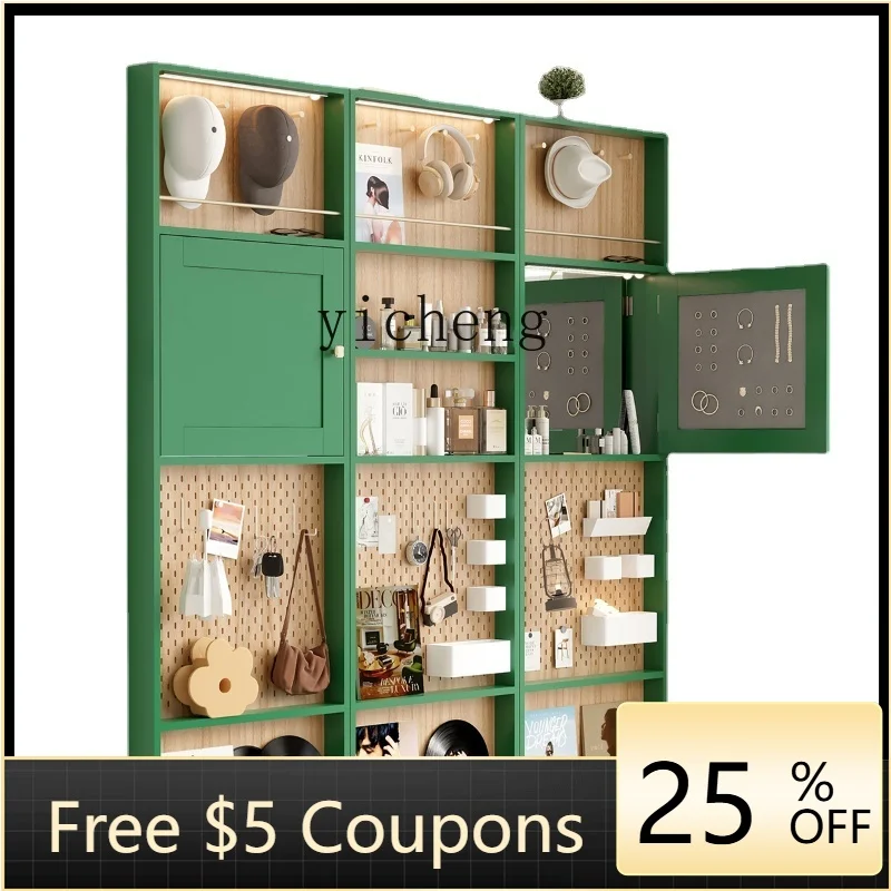 

ZZXl Self-Viewing Retro Green Entrance Cabinet Lobby Small Apartment Corner Magazine Rack Jewelry Cabinet