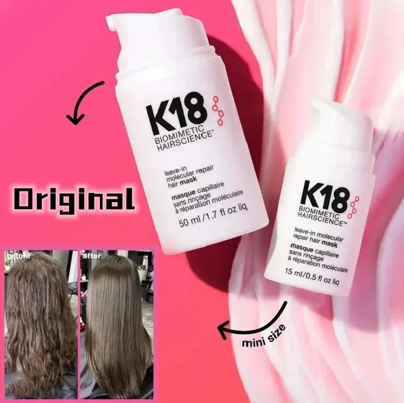 K18 Reparatur Haarmaske Leave-in molekulare Schäden wiederherstellen weiches Haar tiefe Keratin Kopfhaut behandlung Haarpflege produkt 50ml Original