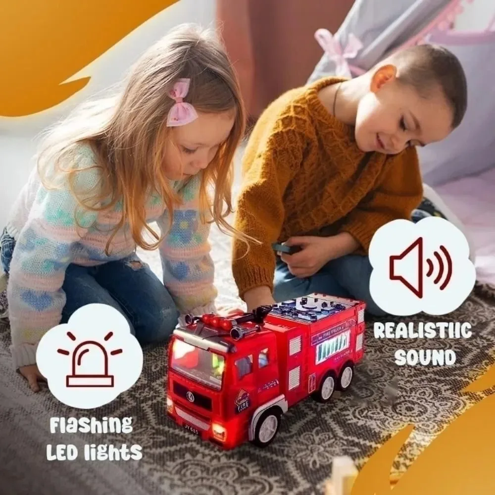 

Flashing LED Fire Truck Sound Light Magnetic Engineering Vehicles Mixer Truck Real Siren Model Vehicles Hands-on Ability