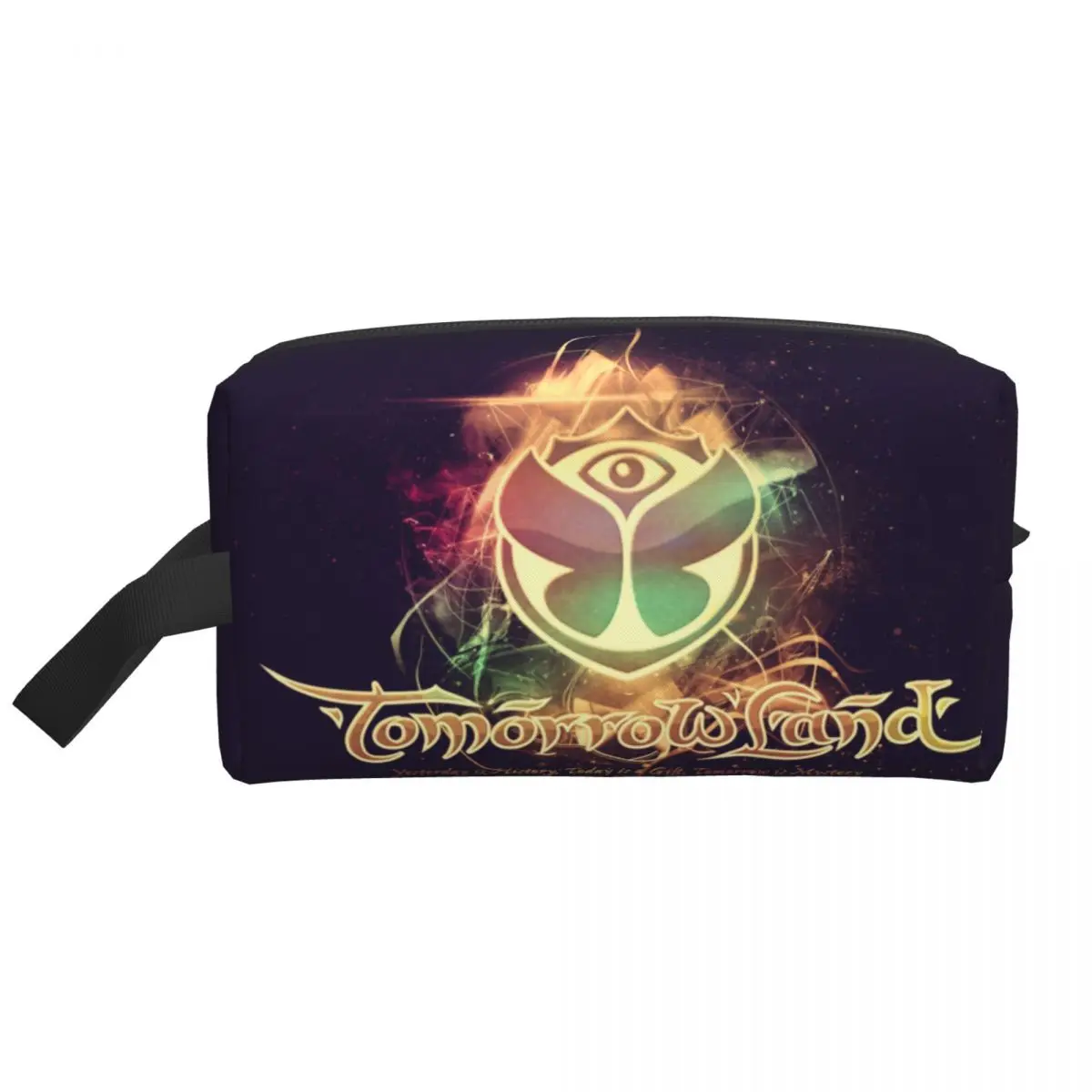 Tomorrowland-Bolsa de cosméticos personalizada con bandera para mujer, estuche de maquillaje de gran capacidad, bolsas de aseo de almacenamiento de belleza, moda