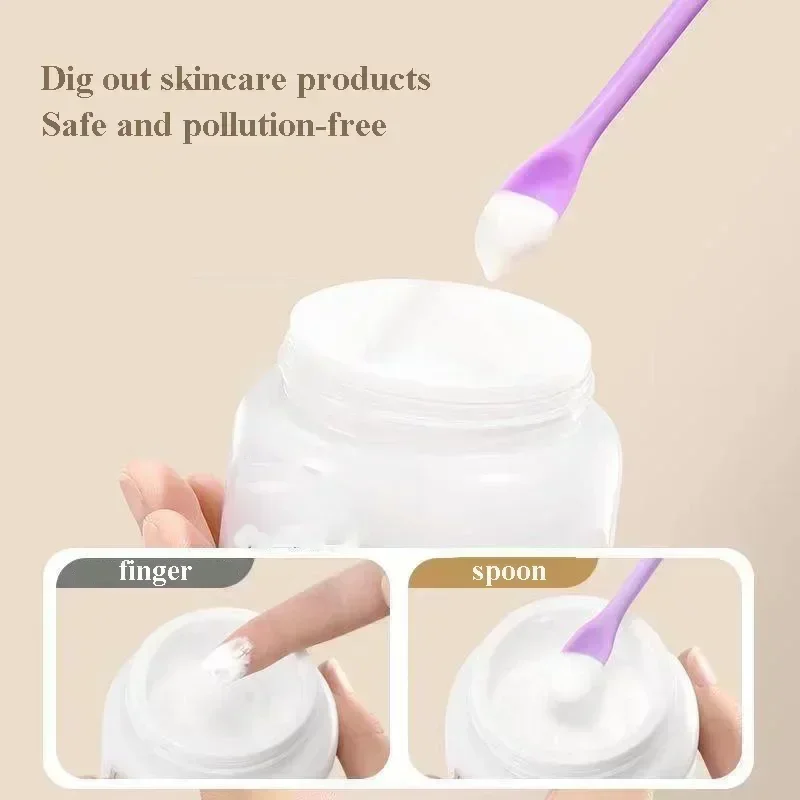 Purple Lengthened Silicone Scraper Double-head Cosmetic Jam Deep Bottle Scraper Mini Spatula Set Makeup Beauty Tool Kit