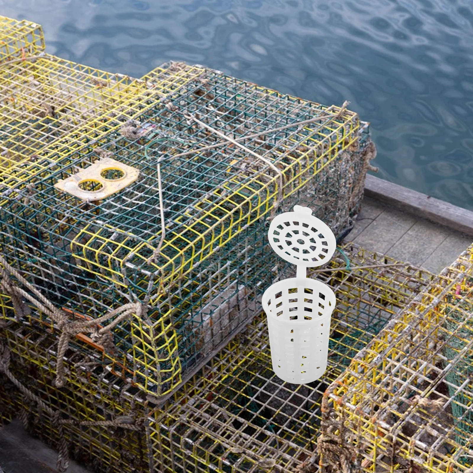 

10Pcs Bait Cage Sturdy Construction Fishing Feeder for Shrimp Crab Catching Outdoor Fishing Equipment Portable Bait Trap Basket