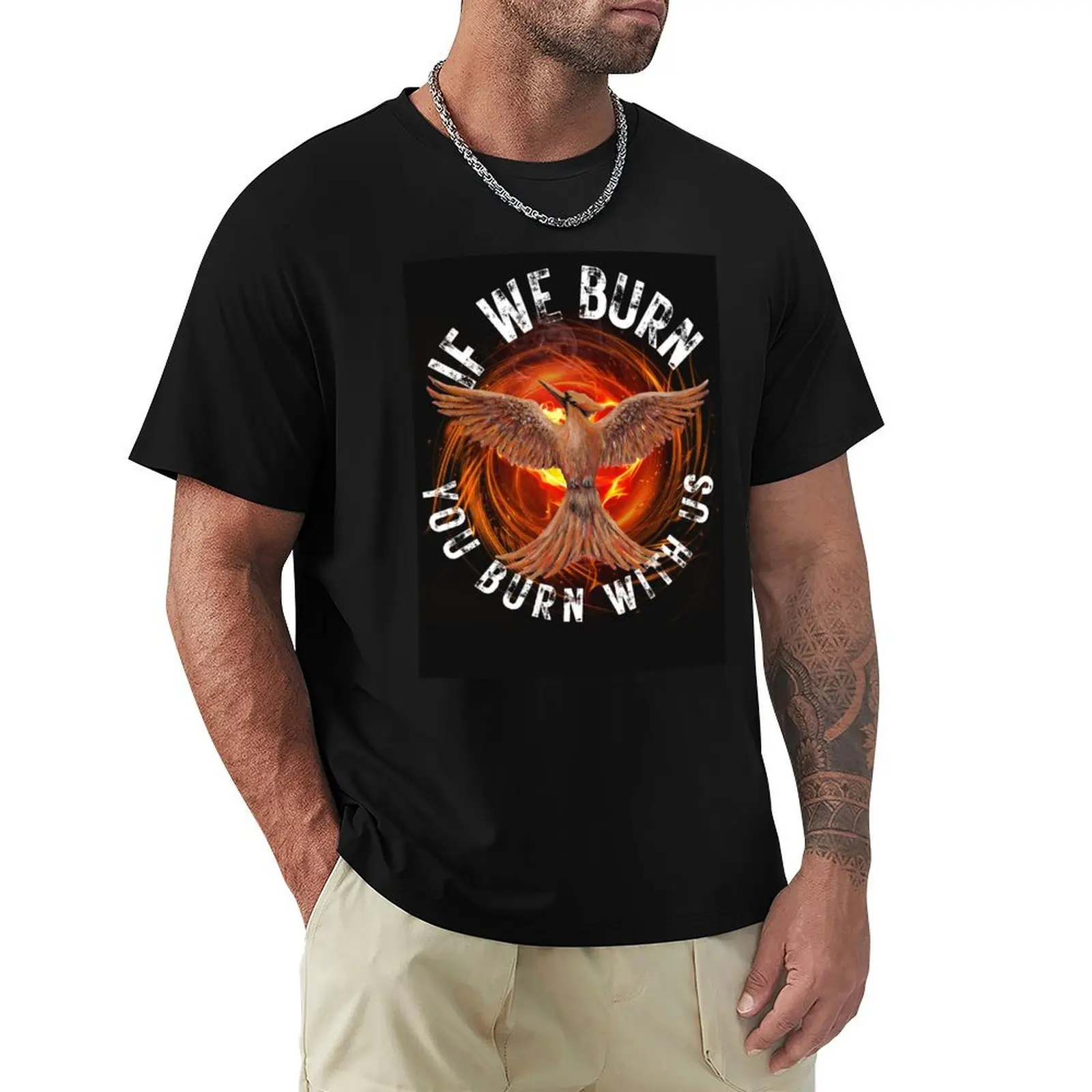 Mockingjay - If We Burn You Burn With Us Baseball ? Sleeve T-Shirt Plus Size Street Style Tee