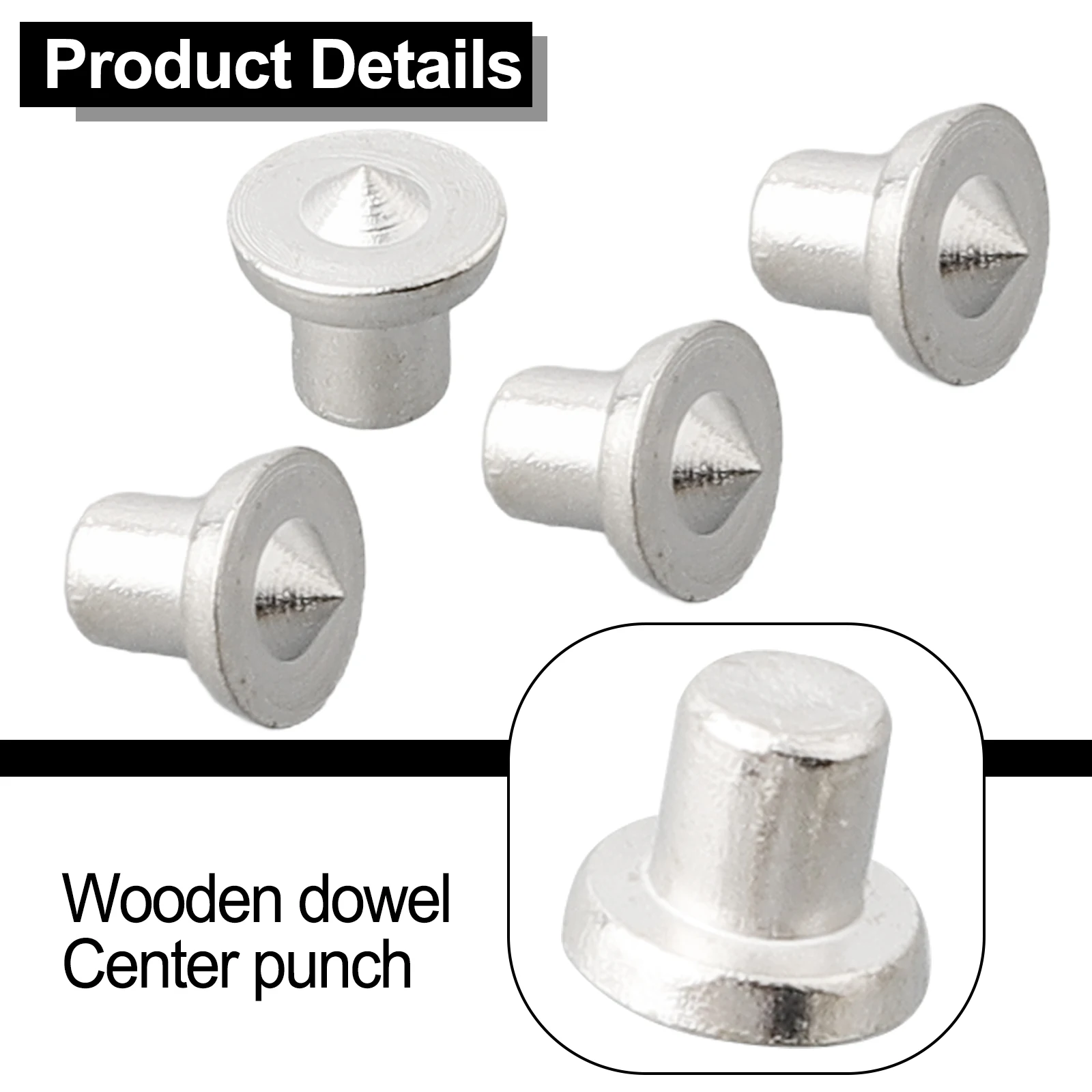 Tenon Center Dowel Center Point Pins 4Pcs/Set 6/8/10/12mm Dowel Centre Point Silver Wood Timber Marker Power Tools Workshop