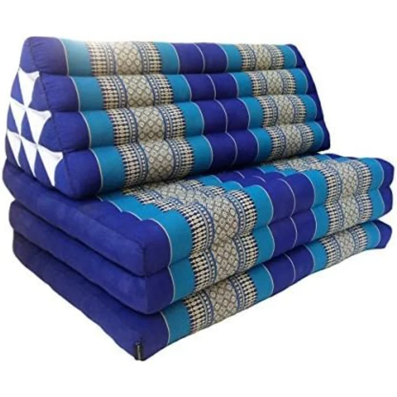 سجادة ثلاثية الطي XXL مع وسادة مثلثة - وسادة تلفزيون ثابتة، مرتبة قابلة للطي مع وسادة مصنوعة من كابوك، 67 × 31 بوصة، Li #2