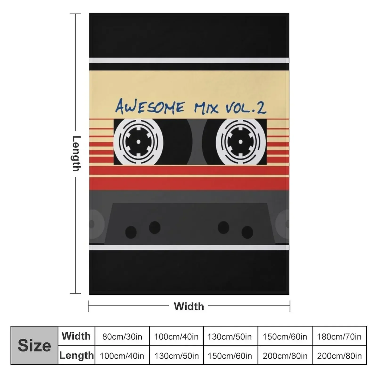 Awesome, Mixtape Vol 2, Cassette, Retro, Throw Blanket Luxury Brand for sofa Comforter Furry For Baby funny gift Blankets