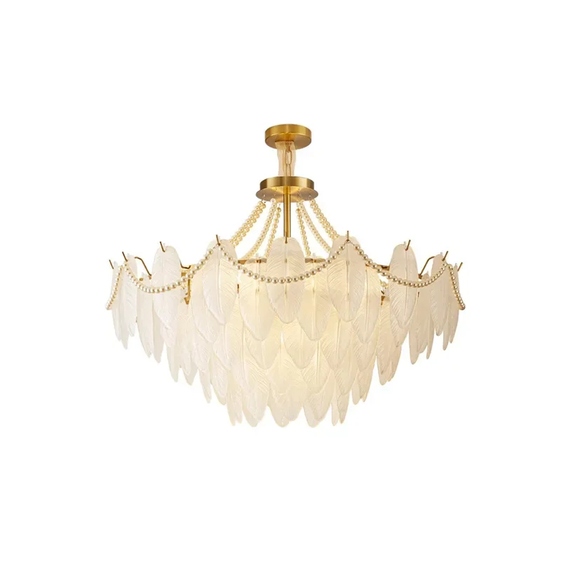 

French style, cream style, living room, main lamps, modern, simple atmosphere, light luxury crystal