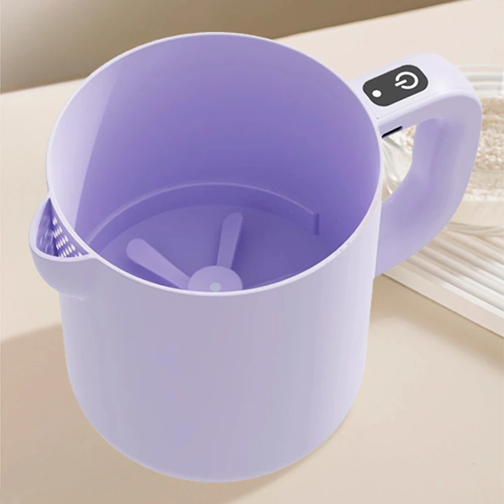 

1L Household Kitchen Electric Egg Beater, Rice Washing and Stirring Multifunctional Filter Cup
