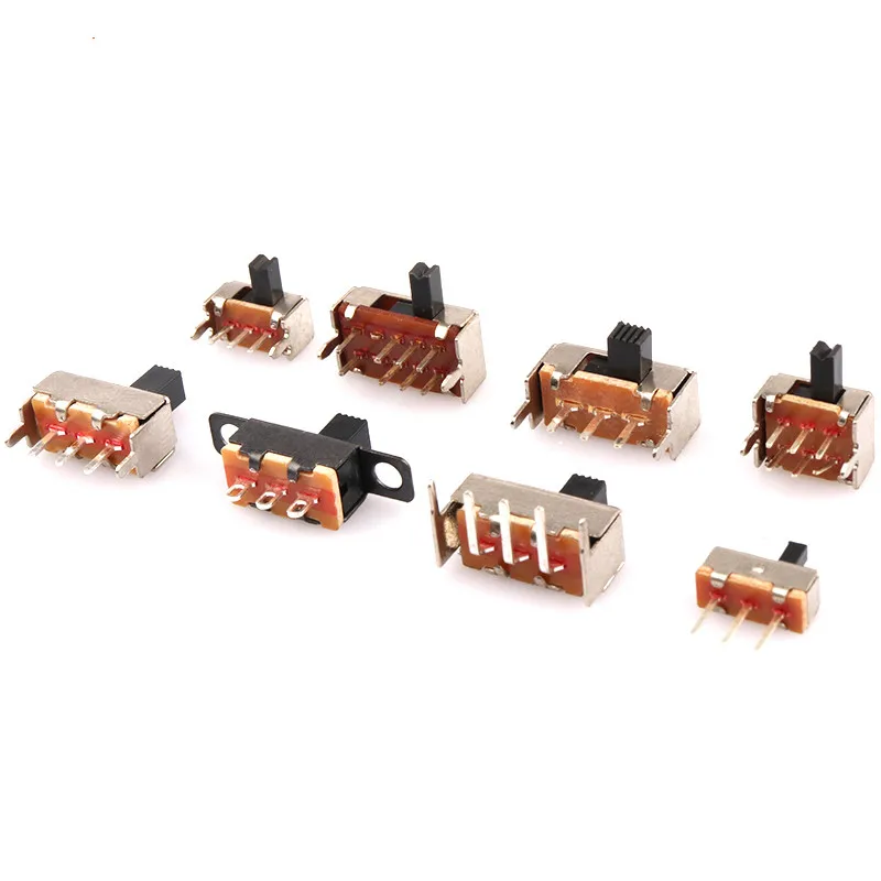 20pcs/lot Slide Switch Micro-Power Toggle Switch Horizontal Sliding Second Gear Third Gear Slide Switch