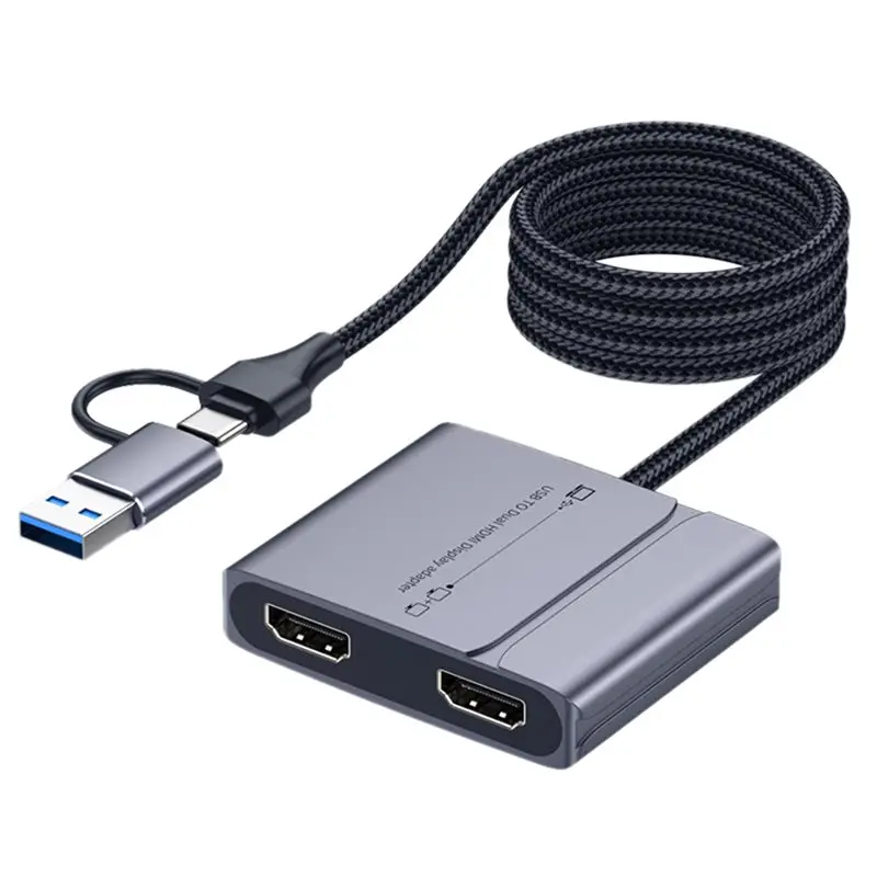 YSS-USB Type-C To -Compatible Hub USB 3.0 Dual Adapter Splitter Multi-Stream 1080P Dual Display Dock