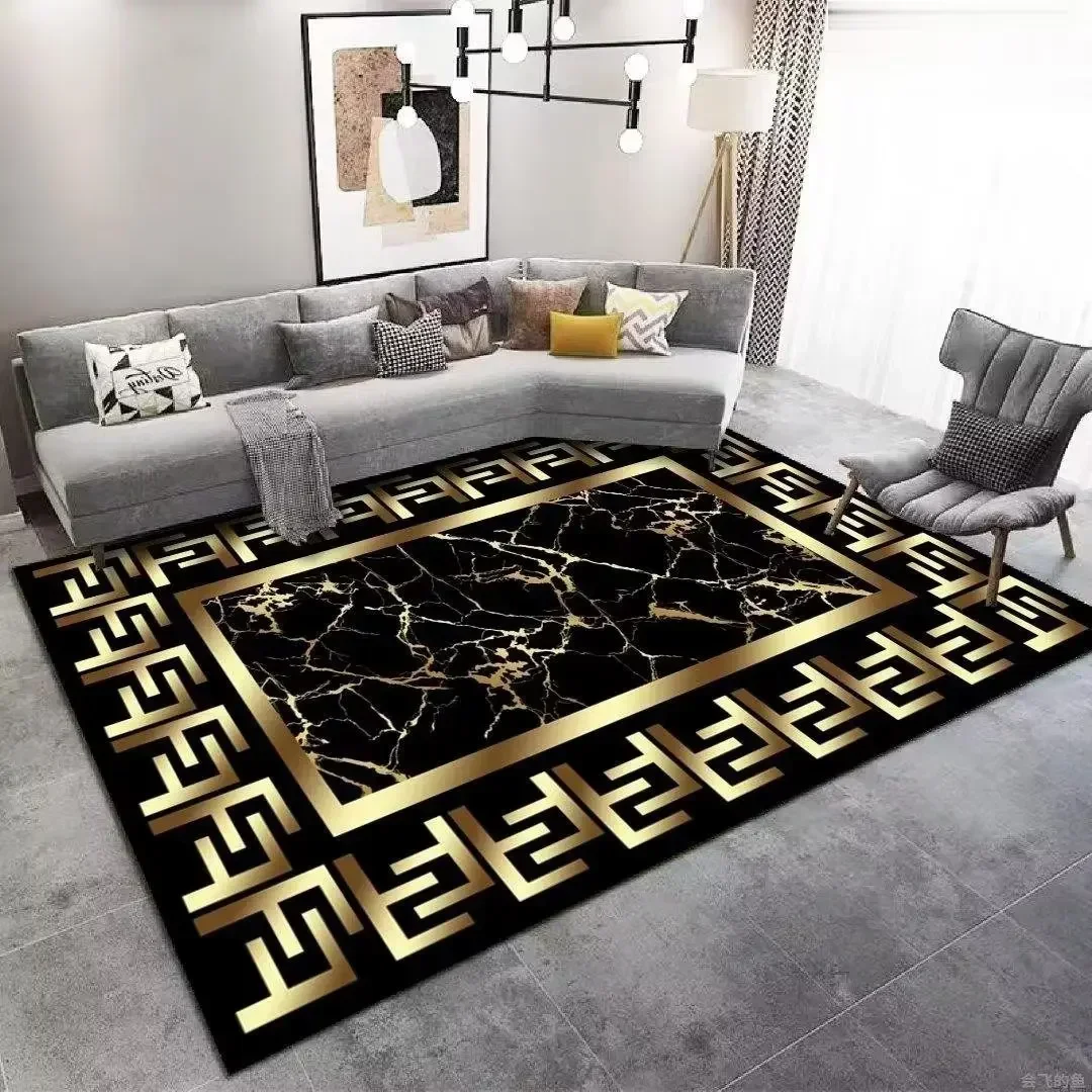 European Style Living Room Carpet Home Decoration 200x300 Golden Rugs for Bedroom Soft Fluffy Hallway Mat Luxury Floor Carpet