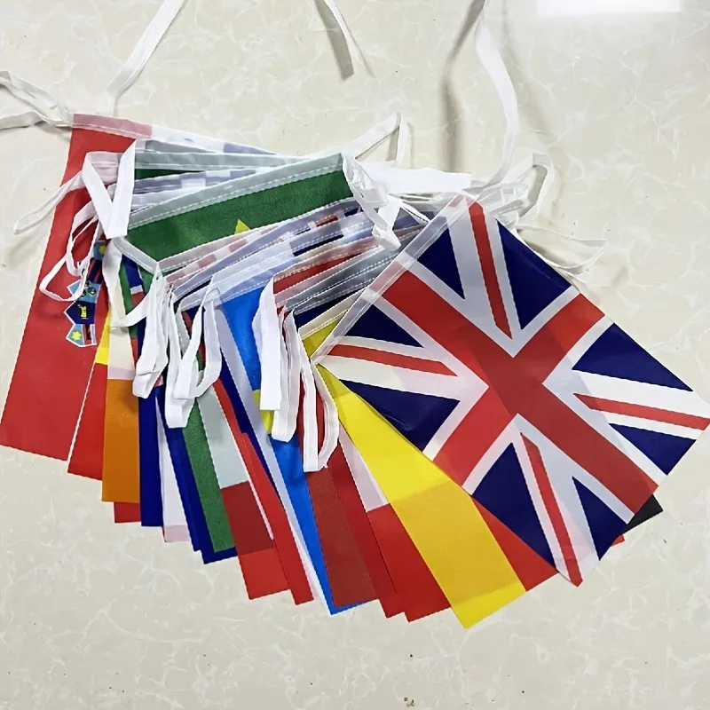 50 National Flag Bunting Banner, 2026 Football Sports Event Decoration, Bar, Sports Club, Football Viewing Party Decorations
