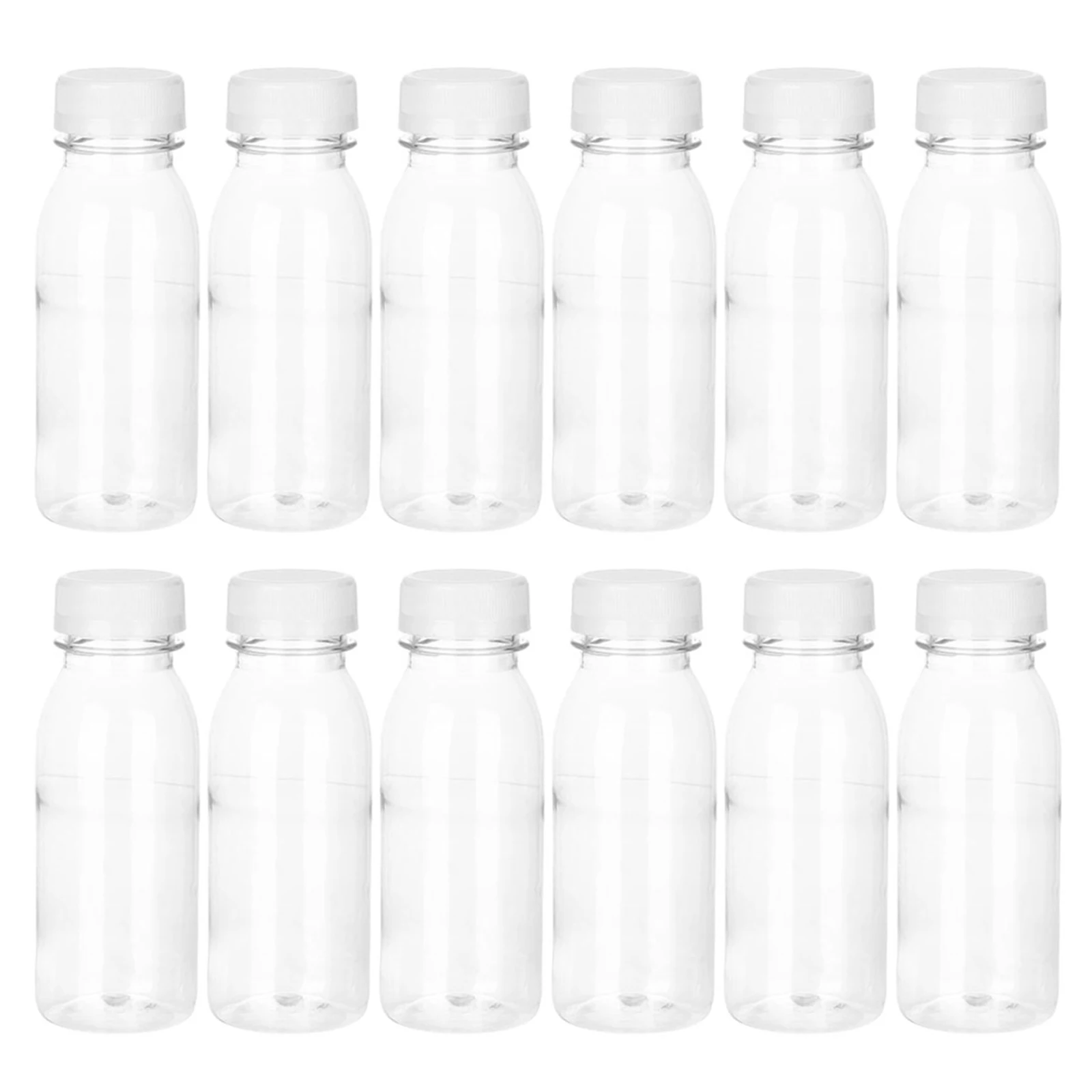 Thickened 12pcs Plastic Juice Bottle Portable Beverage Bottle Fruit Tea Bottles Milk Packaging Bottle 200ml