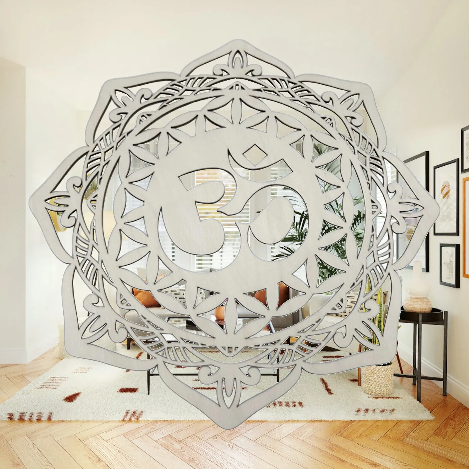 Wooden Geometry Wall Hanging Sculpture Ethnic Style Art Decor for Apartment Living Room Bedroom