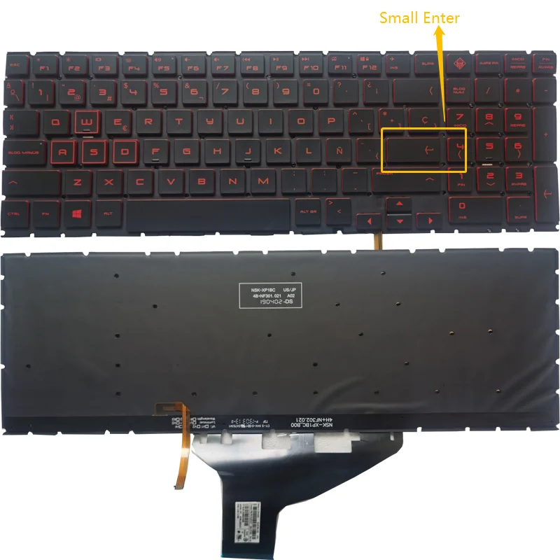 Imagem -02 - Teclado Retroiluminado Rgb para hp Omen Eua Russo Francês Vermelho 15-dc 15-dh 15t-dc 15-dc1001ur Nsk-xp1ln ru fr Novo