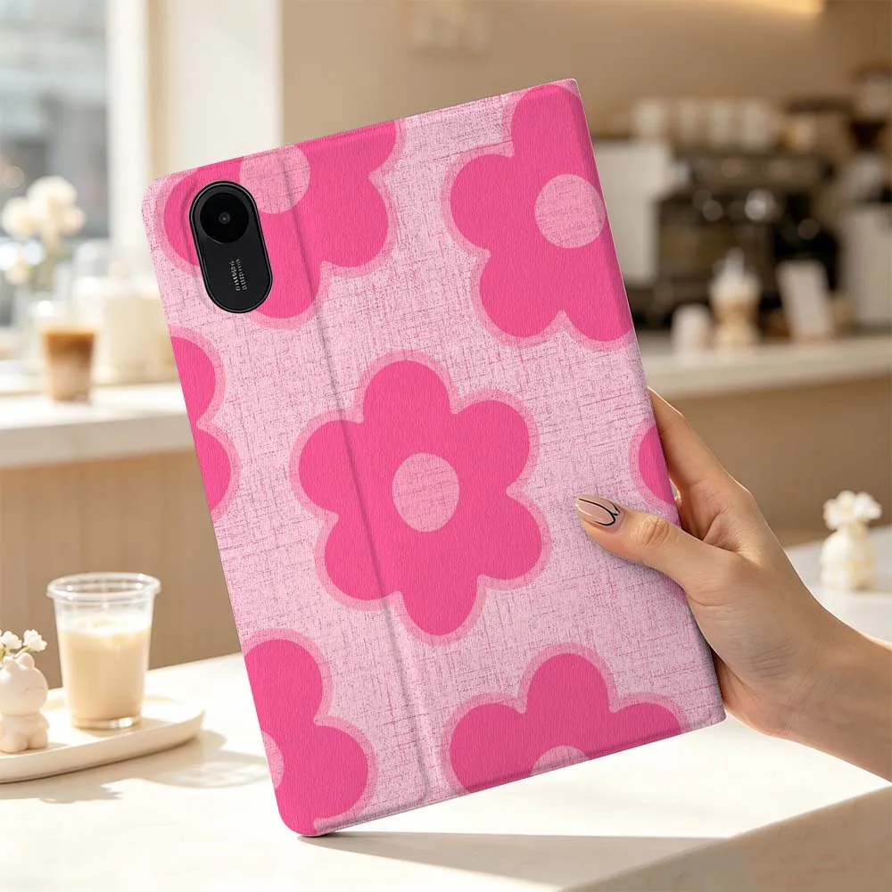 Cartoon Pink Floral Pattern Fashion For Xiaomi Poco Redmi Pad 8 2 4 5 6 6S 7 7S SE Pro Max 14 11 8.7 11.2 12.5 Inch Tablet Case