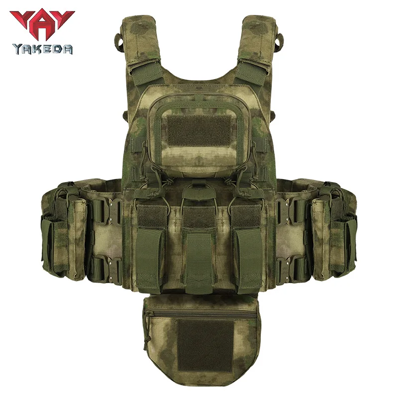 YAKEDA Multi-Functional Full Protection Tactical Vest Outdoor MOLLE Metal Snake Buckle Quick Release Camouflage Tactical Vest