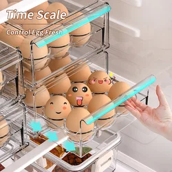 Drawer-type Egg Box Food-Grade Egg Organizer Stackable Fresh-keeping Box Egg Basket Kitchen Fridge 12/18Grid Egg Holder Shelf