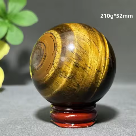 Natural High-Quality Yellow Tiger Crystal Ball Mineral Quartz Therapeutic Meditation Witchcraft Altar Home Room Decoration+Base.
