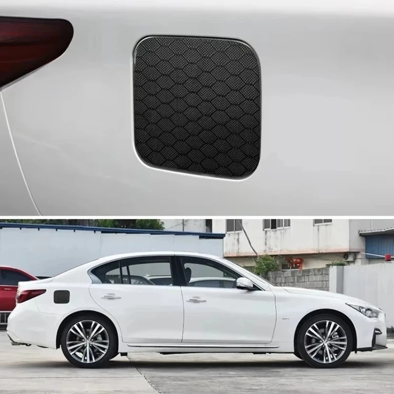 

For Infiniti Q50 Q50L Real Dry Carbon Fiber 2018+ Exterior Decoration Honeycomb Fuel Tank Modification Accessories Body Kit