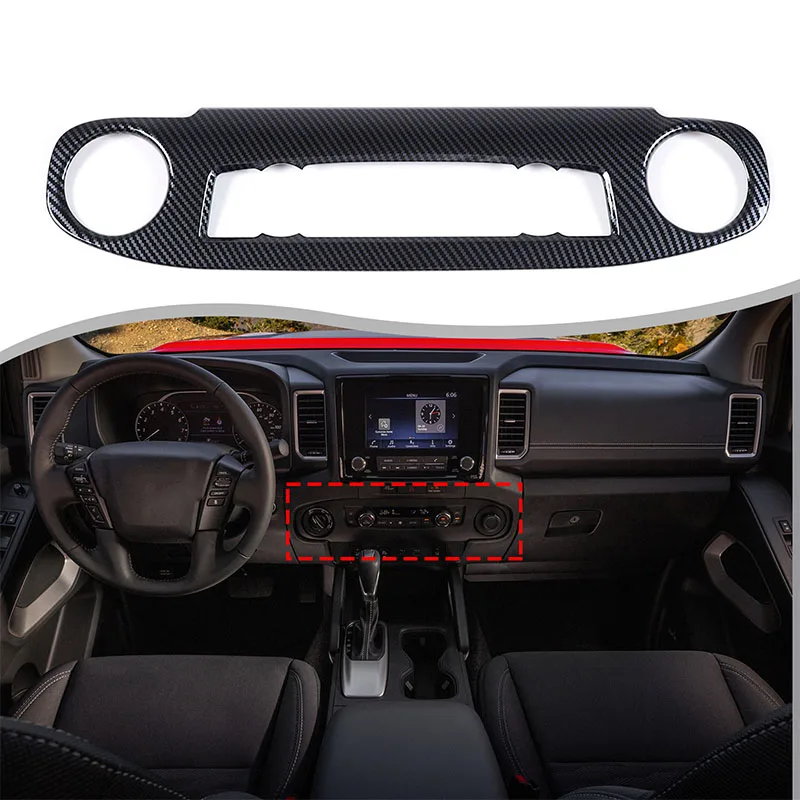 

ABS Carbon Fiber Car Center Console Volume Button Knob Control Panel Frame Trim For Nissan Frontier 2022-2024 Auto Accessories