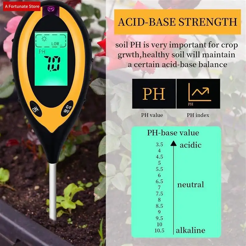 

2X Soil PH Meter Soil Tester, 4 In 1 Soil Test Kit, PH Moisture Temperature Light Water Tester And Monitor, Testing Kits-A78G